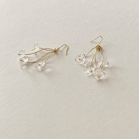 Crystal Flower Bouquet Pierced Earrings