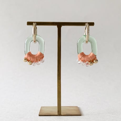 Beaded Crochet Chunky Pierced Earrings