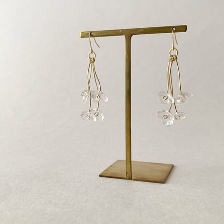 Crystal Flower Bouquet Pierced Earrings
