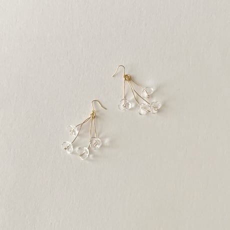 Crystal Flower Bouquet Pierced Earrings