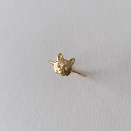 Brass Cat Face Ring