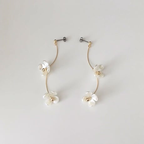 Tiny Pearl Flower Pierced Earrings