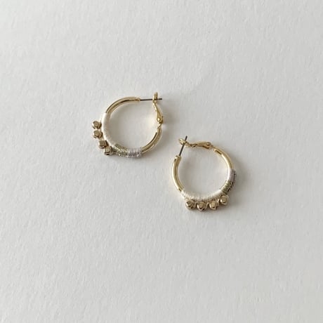 Beaded Crochet Chunky Hoop Pierced Earrings