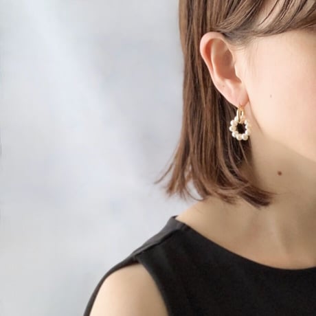 Freshwater Pearl Chunky Hoop Pierced Earrings