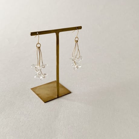 Crystal Flower Bouquet Pierced Earrings