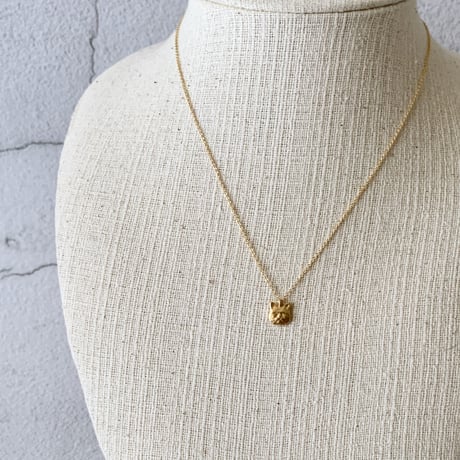 Brass Cat Face Necklace