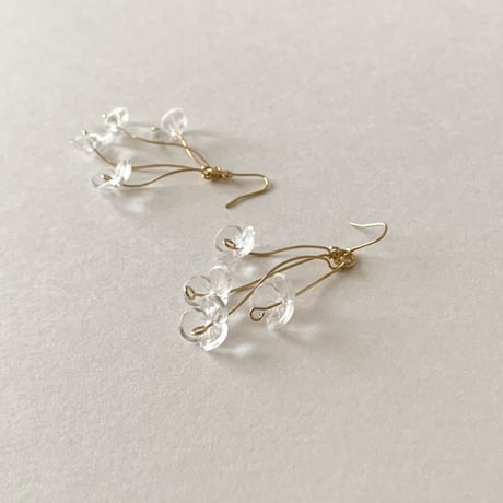 Crystal Flower Bouquet Pierced Earrings