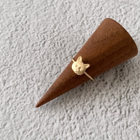 Brass Cat Face Ring