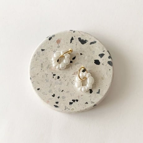 Irregular Shaped Pearl Hoop Clip on Earrings