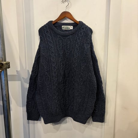 aran crafts wool Cable knitting swetear(XL)