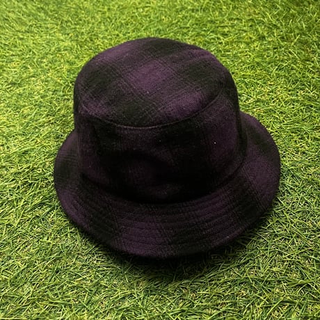 Stussy purple check bucket hat