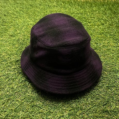 Stussy purple check bucket hat