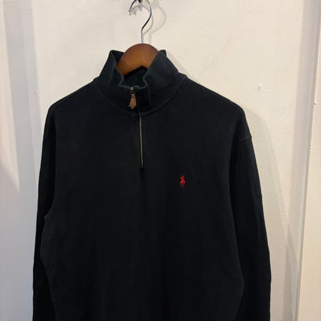 【Web限定】POLO RALPH LAUREN small pony half-zip sweat (Black/Red)