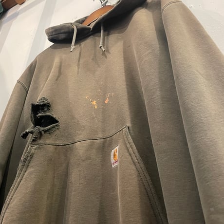 Carhartt bleched hole design hoodie (L)