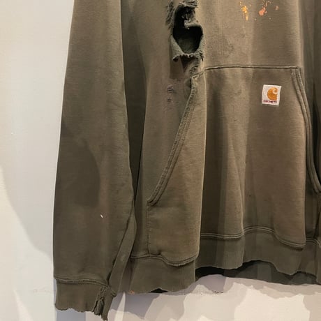 Carhartt bleched hole design hoodie (L)