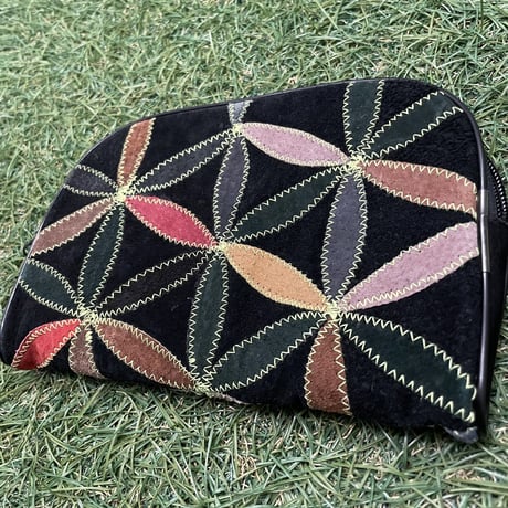 Flower embroidery pouch.