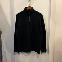 【Web限定】POLO RALPH LAUREN small pony half-zip sweat (Black/Red)