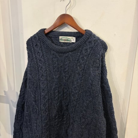 aran crafts wool Cable knitting swetear(XL)