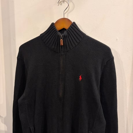 POLO RALPH LAUREN small pony half-zip sweat (Black/Red)