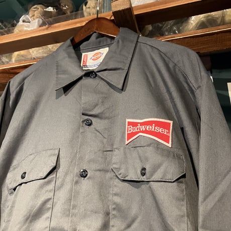 Dickies "BUDWISER" wappen l/s work shirt（XL)