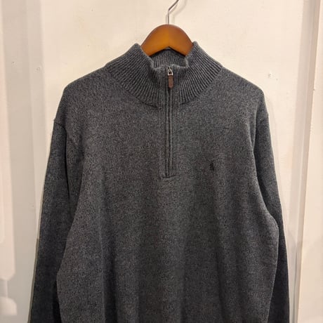 【Web限定】POLO RALPH LAUREN small pony half-zip knit (Gray/Purple)