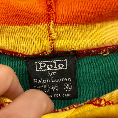 POLO RALPH LAUREN multi-color light pullover hoodie(XL)