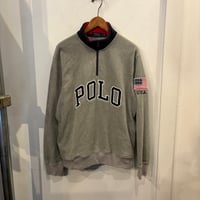 POLO RALPH LAUREN fleece half-zip sweat(M)