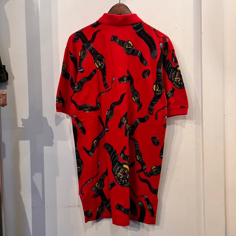 POLO SPORT "watch" all over print polo shirt (S)