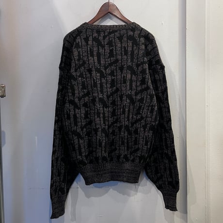 【Web限定】DOROIC leather patch design acrylic knit sweater (M)