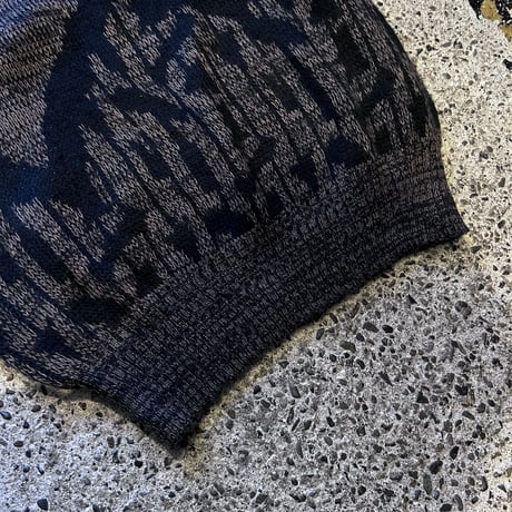 【Web限定】DOROIC leather patch design acrylic knit sweater (M)
