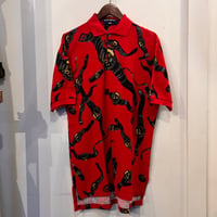 POLO SPORT "watch" all over print polo shirt (S)