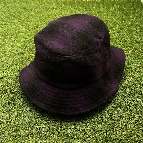 Stussy purple check bucket hat
