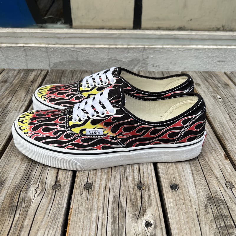Vans authentic black fire sales