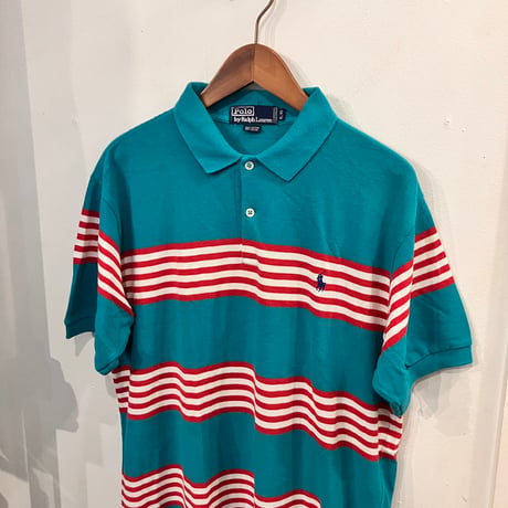 POLO RALPH LAUREN custom fit border polo shirts(XL)
