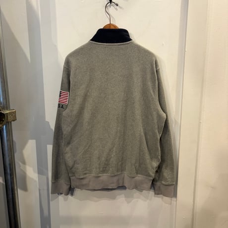 POLO RALPH LAUREN fleece half-zip sweat(M)