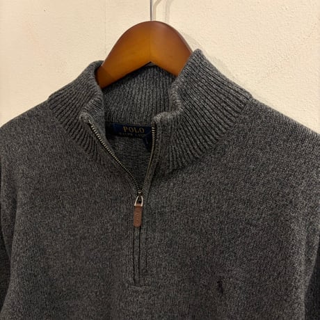 【Web限定】POLO RALPH LAUREN small pony half-zip knit (Gray/Purple)
