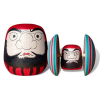 MINGEI JETLINK 山形県肘折温泉/鈴木征一作 佐藤三治型だるま 木地玩具set
