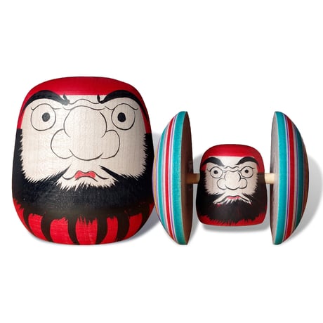 MINGEI JETLINK 山形県肘折温泉/鈴木征一作 佐藤三治型だるま 木地玩具set