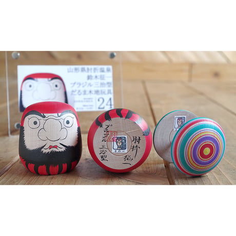 MINGEI JETLINK 山形県肘折温泉/鈴木征一作 佐藤三治型だるま 木地玩具set