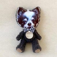mini テディわんにゃんストラップ  チャコール