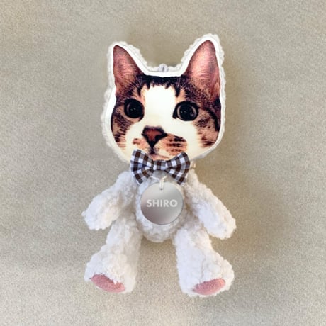 mini テディわんにゃんストラップ  アイボリー