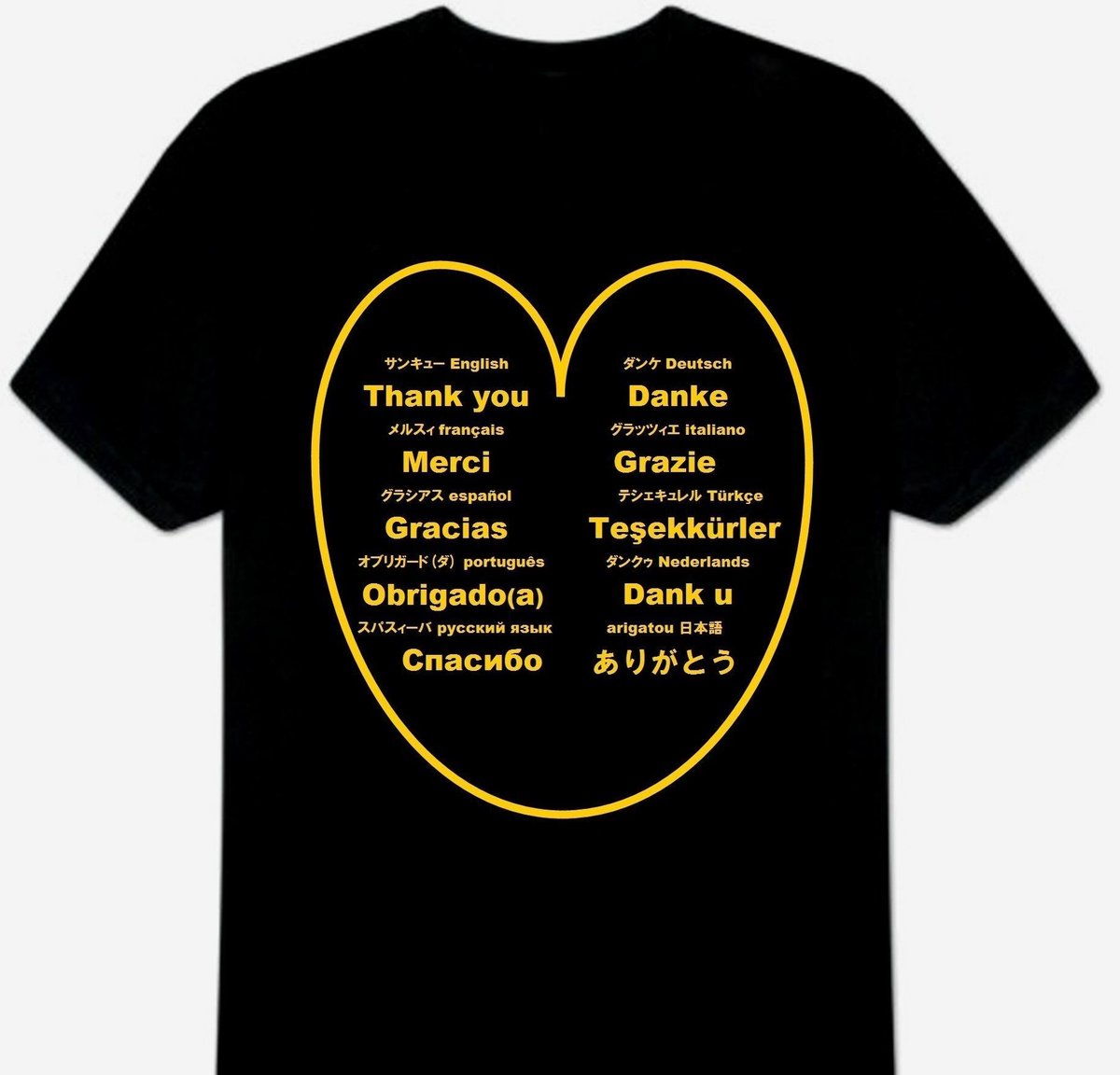 ありがとうTシャツ ブラック | peace-and-happiness