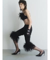 cropped feather trousers