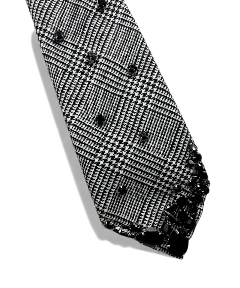 chain tie - glen check/ black bijou | KISHIDAMIKI