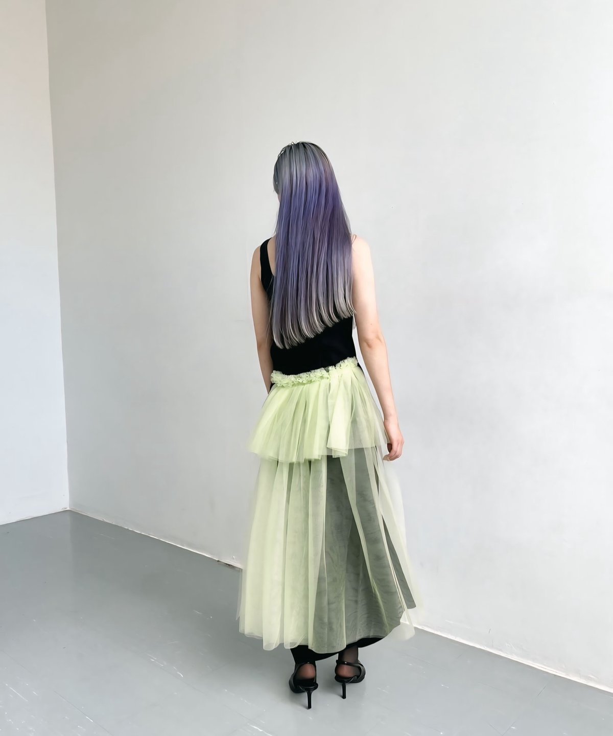 kishidamiki チュールチェーンベルト　ホワイト　litmus kishidamiki チュールチェーンベルトホワイトlitmus
