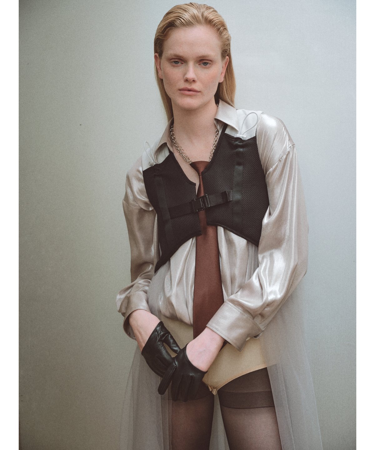 chain tie - brown | KISHIDAMIKI chain tie - brown | KISHIDAMIKI