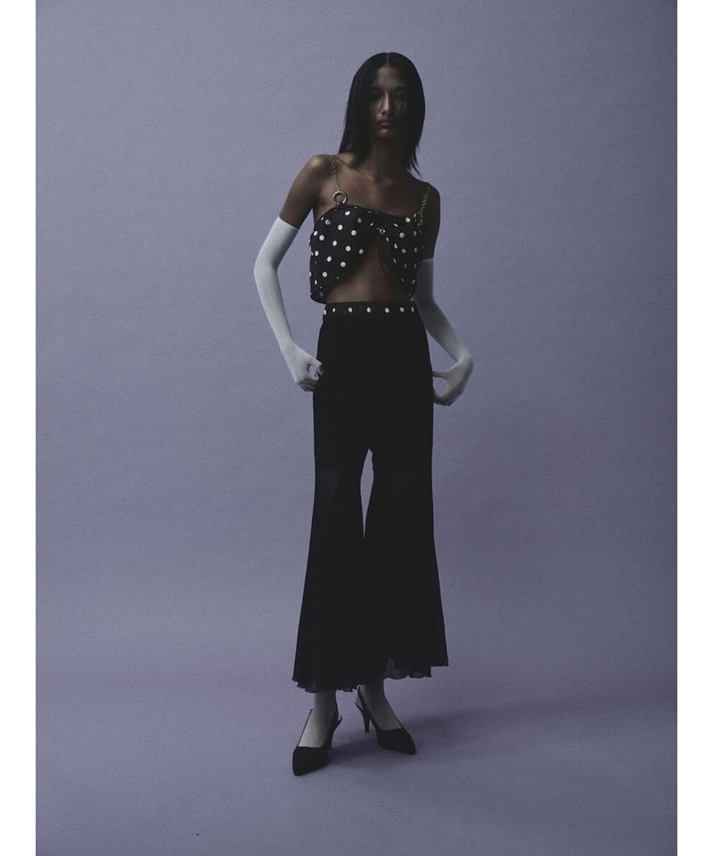 KISHIDAMIKI polka dot flare trousers
