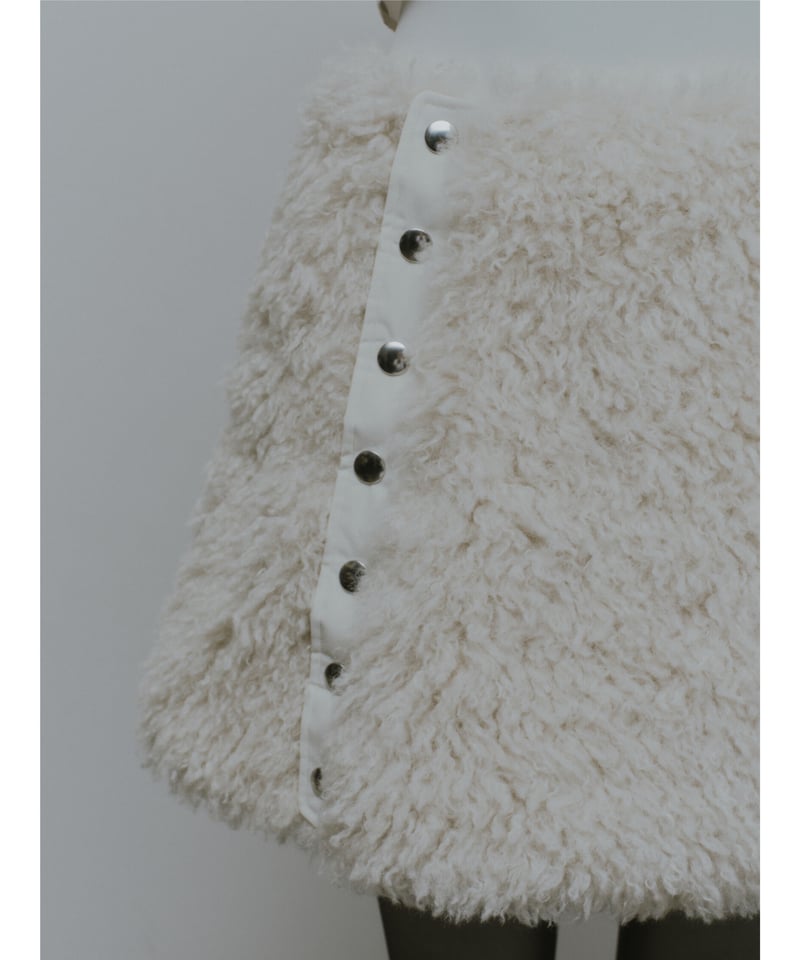 【kishidamiki 】 poodle fur mini skirt kishidamiki 】 poodle fur mini skirt