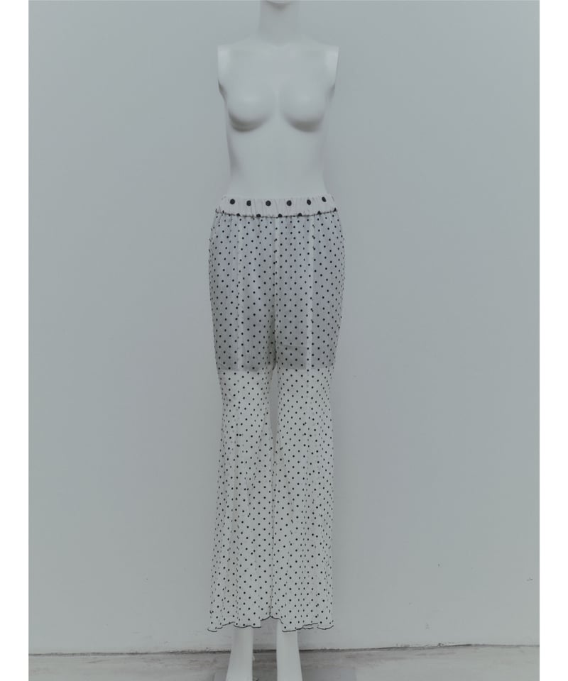 kishidamiki polka dot flare trousers