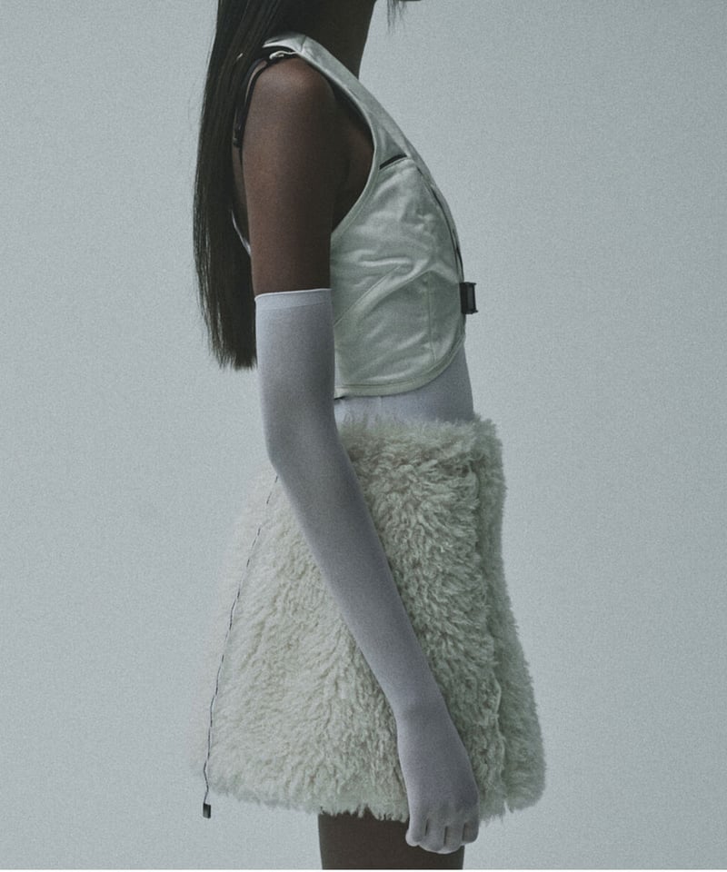 poodle fur mini skirt | KISHIDAMIKI 